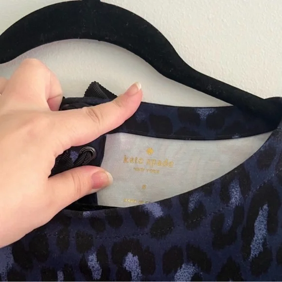 Kate Spade Leopard Print Ponte Fit & Flare Dress Blue Women’s Small - Picture 8 of 12